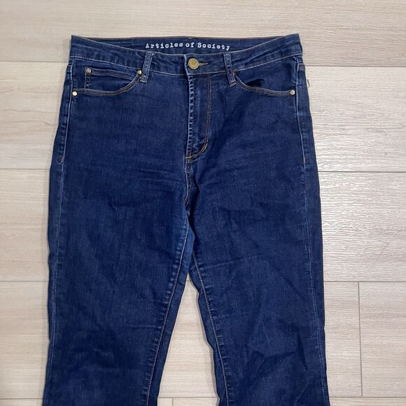 Articles Of Society Faith Flare Jeans Womens SZ 28 Dark Wash Mid Rise Retro Y2K - Picture 2 of 12